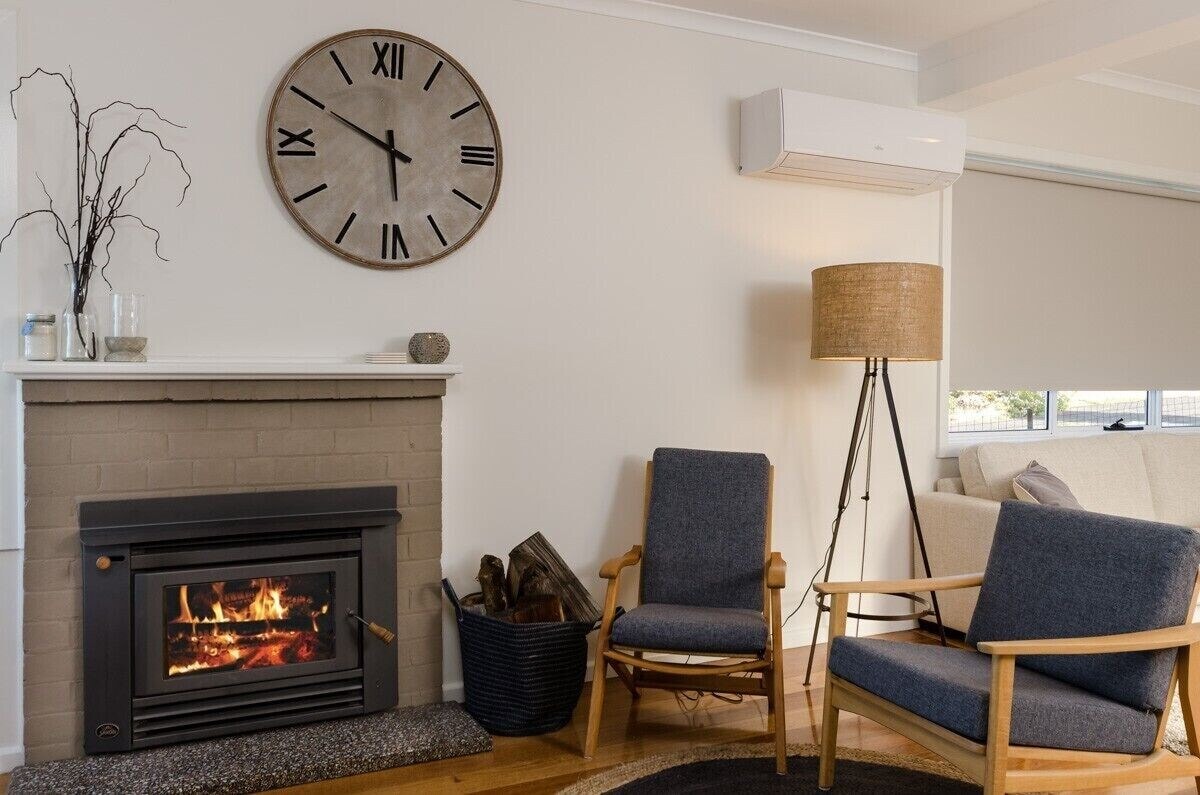 Cosy living room with fireplace